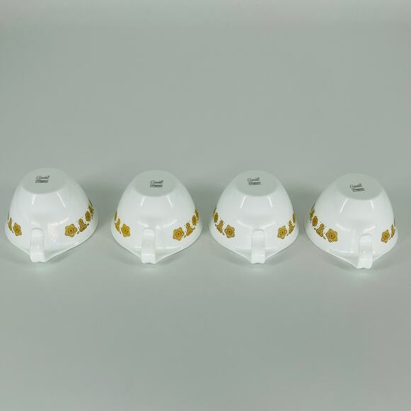 Vintage Corelle by Corning Butterfly Gold Flat Coffee Tea Cups - Set of 4 - GUC - Picture 5 of 11